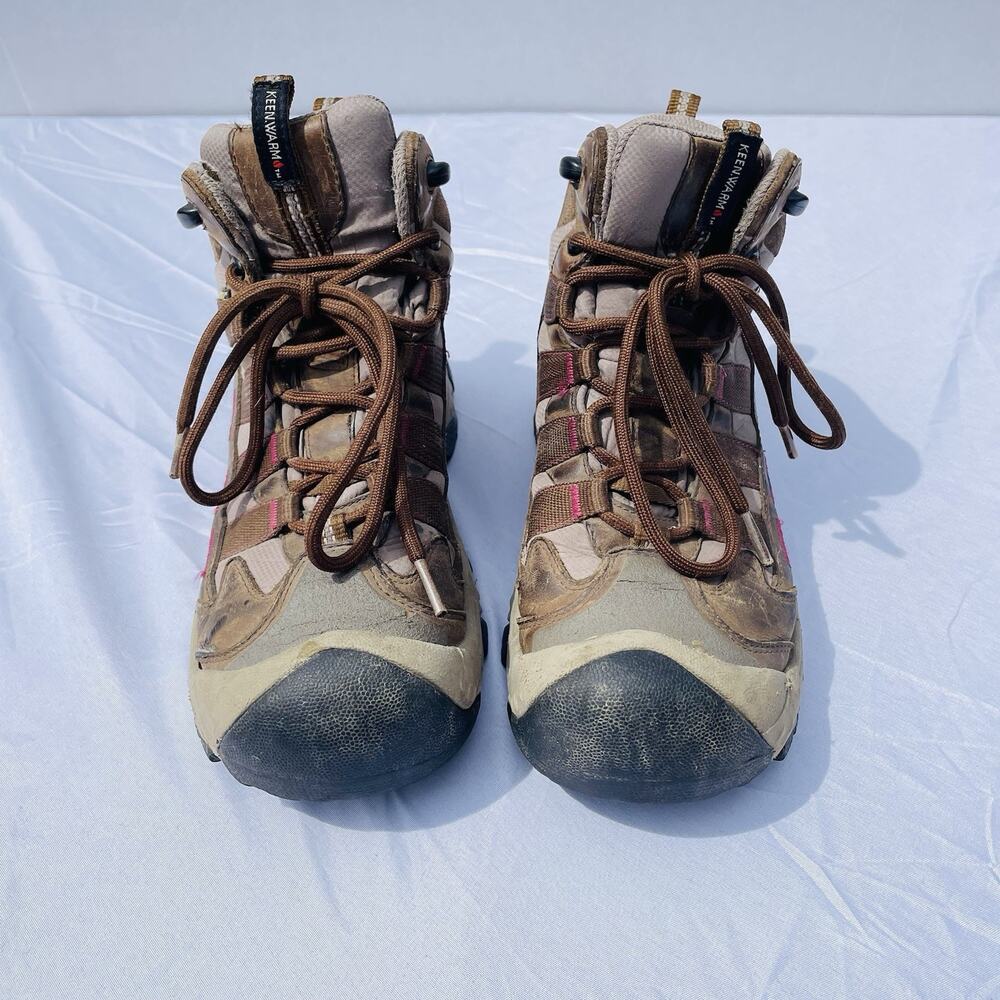 Keen Revel Winter Hiking Boots Brown Leather Waterproof Insulated 200g Mens 9 - Picture 2 of 11